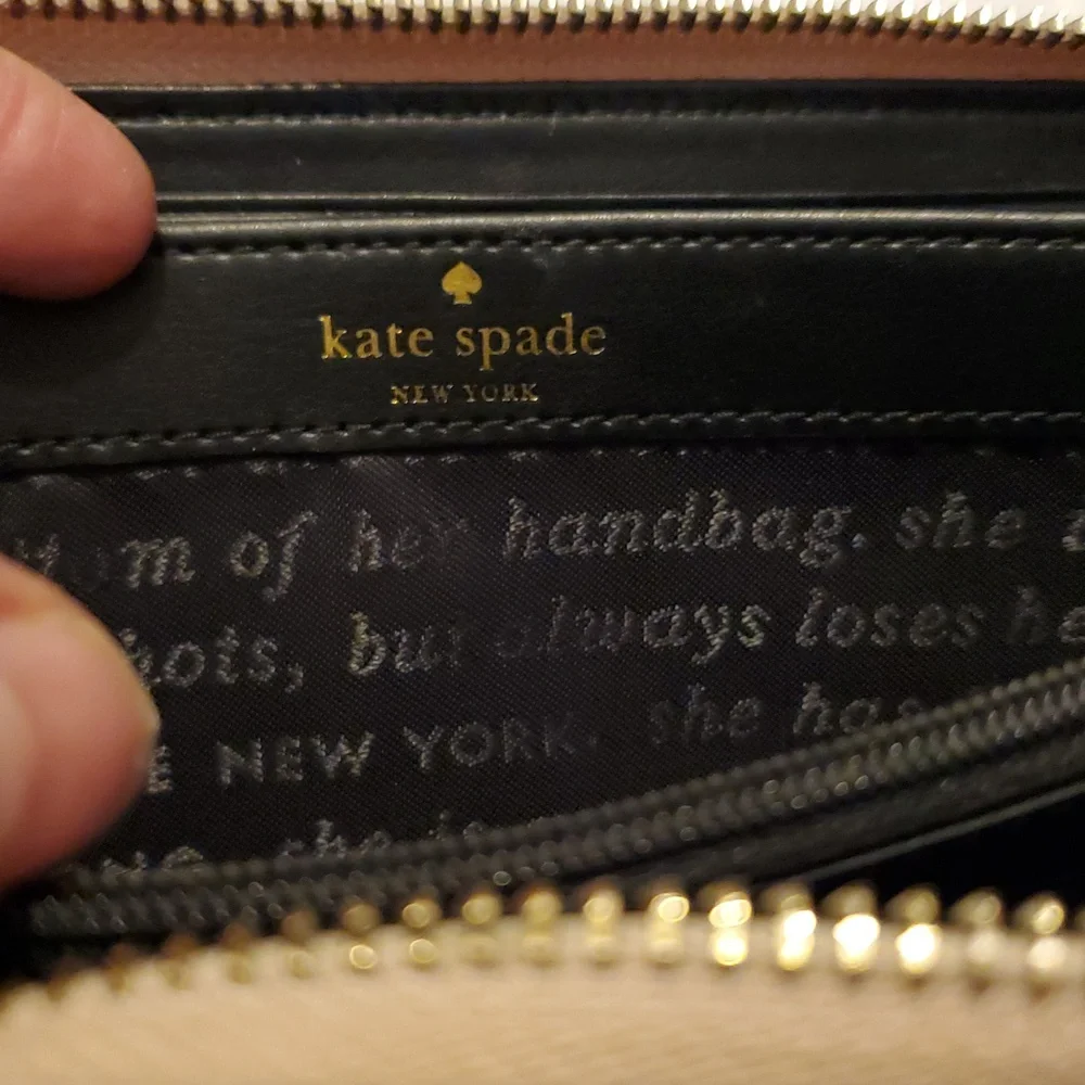 Kate Spade New York Iridescent Rose Gold Zip Wallet
